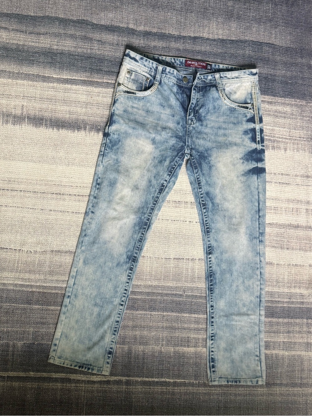 Demolition Jeans Men's Slim Straight Light Wash Jeans